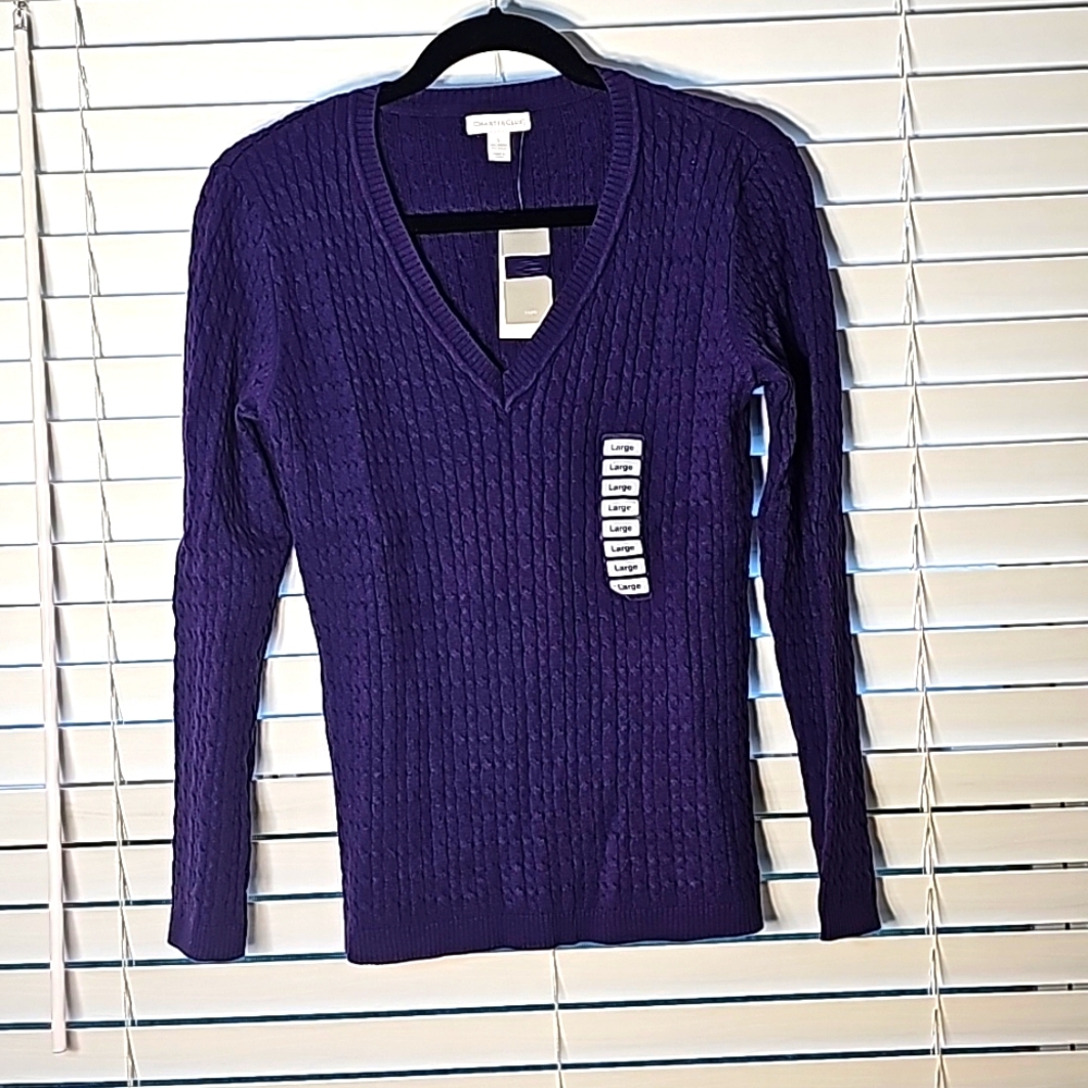 Charter Club Pullover Sweater Regal Purple Size Large NWT